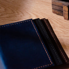 Load image into Gallery viewer, HANDSEWGIFT Crazy Horse Leather Passport Travel Wallet DIY Kits