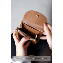 Load image into Gallery viewer, HANDSEWGIFT Top Grain Leather Compact Coin Purse DIY Kits