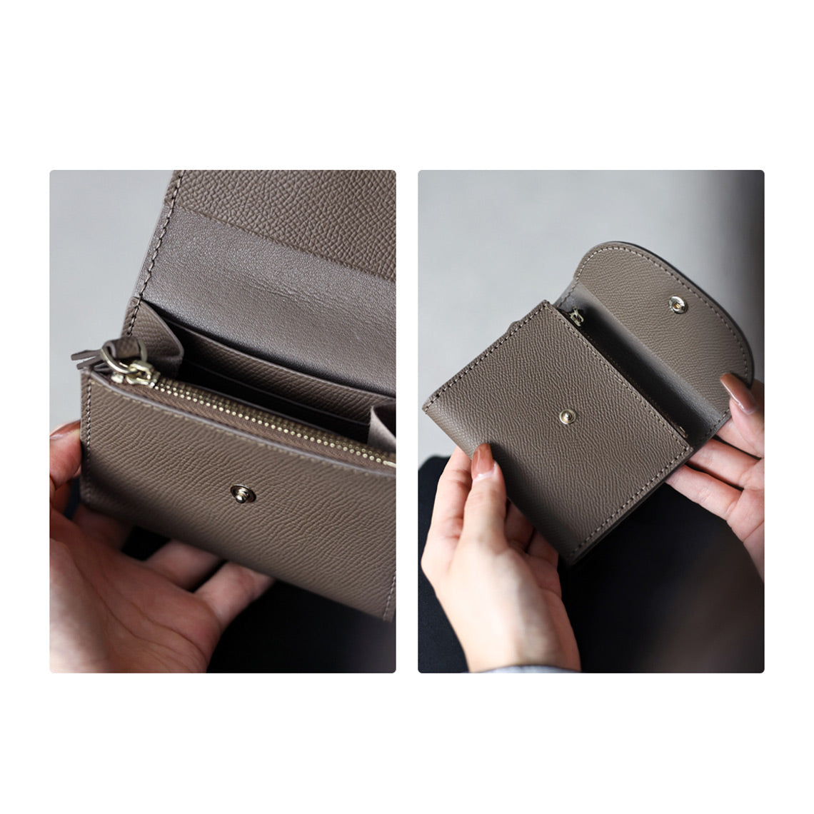 HANDSEWGIFT Top Grain Leather Compact Coin Purse DIY Kits