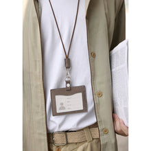 Load image into Gallery viewer, ID Card Lanyard | Transparent Card Holder Leather - POPSEWING™
