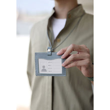 Load image into Gallery viewer, ID Card Lanyard | Transparent Card Holder Leather Blue - POPSEWING™
