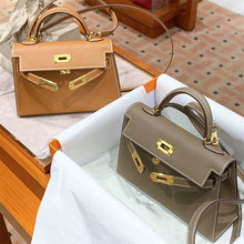 Load image into Gallery viewer, Top Grain Leather Epsom Inspired Kelli Handbag