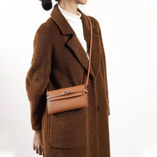 Load image into Gallery viewer, DIY Leather Wallet Kit | Brown Leather Inspired Designer Kelly to Go Wallet - POPSEWINGâą