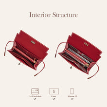 Load image into Gallery viewer, DIY Purse Making Kit | Red Leather Wallet Purse for Women Inspired Designer Kelly to Go Wallet Interior - POPSEWINGâą