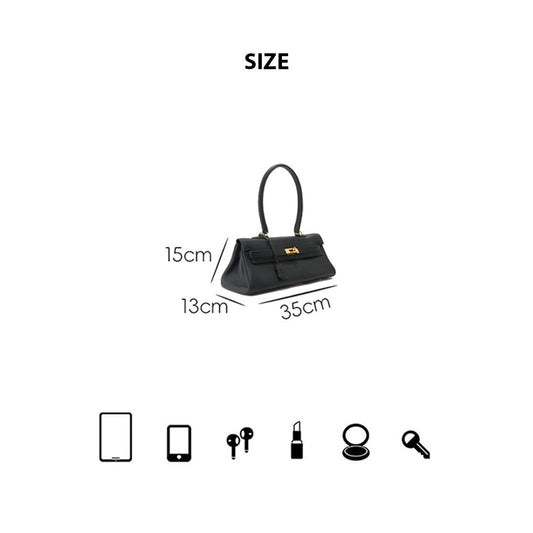 Top Grain Leather Shoulder Bag 35cm