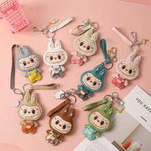 画像をギャラリービューアに読み込む, Labubu Art Doll Inspired Leather Keychain Purse Charm | Handmade Gift Ideas