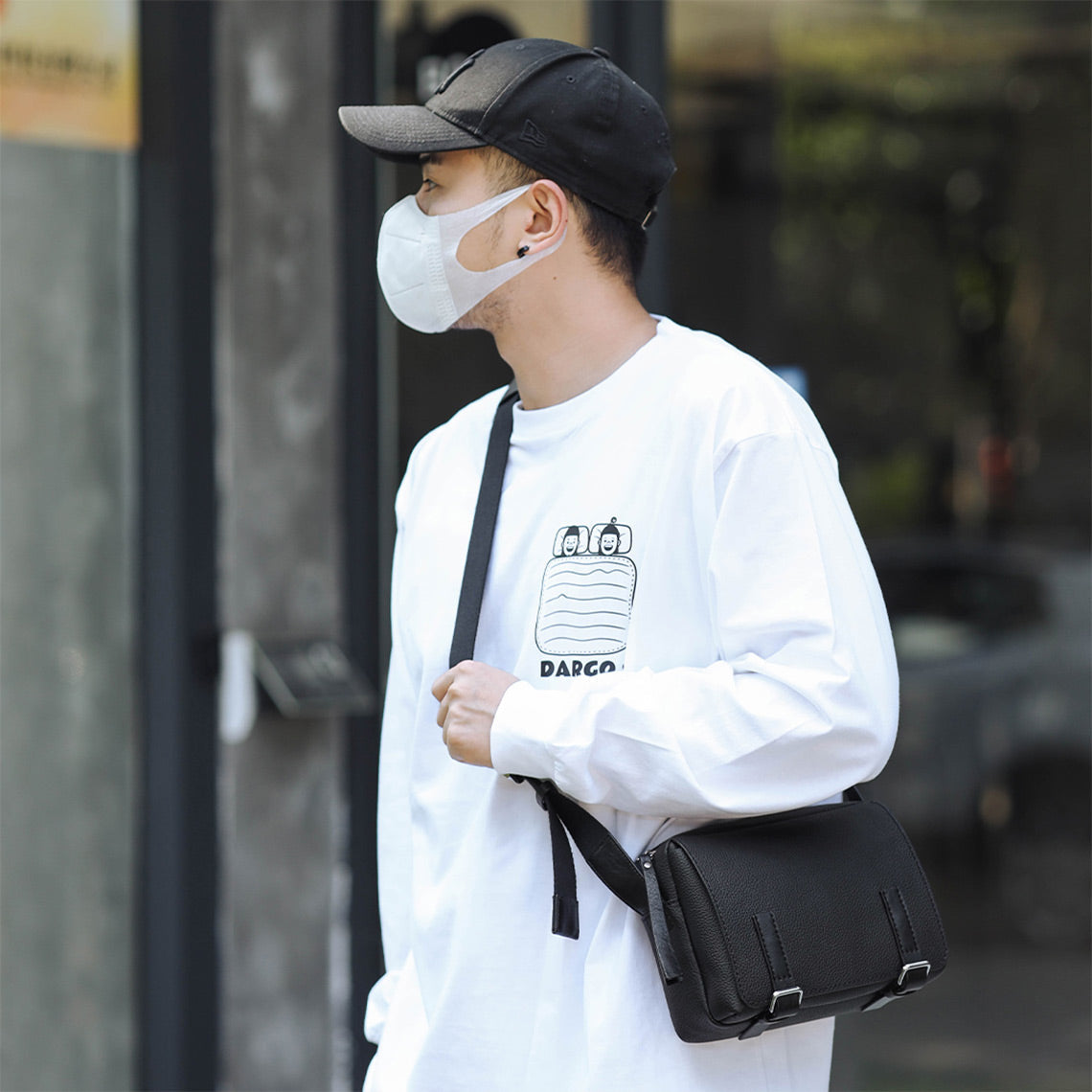 HANDSEWGIFT Top Grain Leather Men Mini Messenger Bag DIY Kit