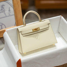 Load image into Gallery viewer, White Leather Mini handbag with Gold Hardware