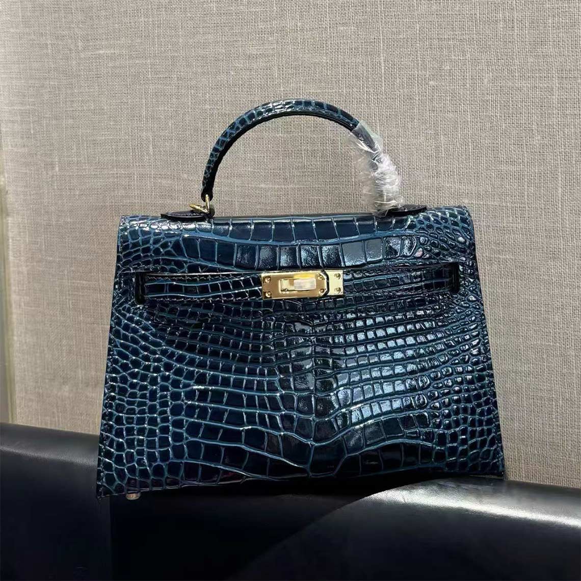 Croc Embossed Leather inspired Mini Kelli Handbag