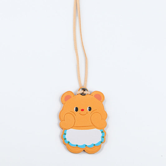 Vegetable Tanned Leather Cute Bear Charm