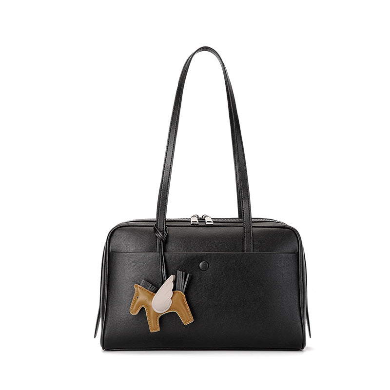 Top Grain Leather Boston Bag Large Capacity Laptop Bag