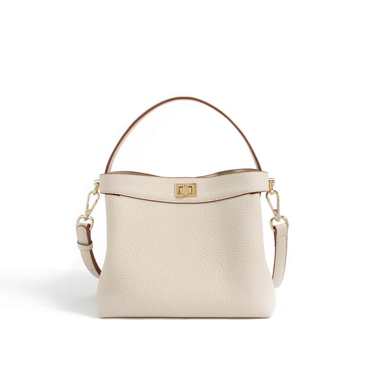 Togo Leather Top Handle Bag Small Bucket Bag