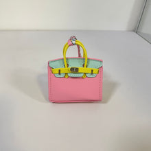 Load image into Gallery viewer, Inspired Mini Burkin Bag Charm Macaron Bi Colors Vegan Leather Holder for AirPods