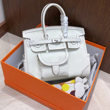 Load image into Gallery viewer, Inspired Berkin Bag Toile Canvas Swift Leather Handbags | Automatic 20% OFF at Checkout