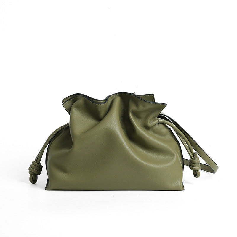 Split Leather Inspired Clutch Crossbody Bag | Caramel Dumpling Handbag