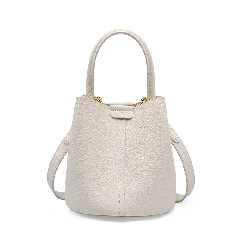 Genuine Leather Bucket Bag Women Shoulder Bag