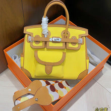 Load image into Gallery viewer, Inspired Berkin Bag Toile Canvas Swift Leather Handbags | Automatic 20% OFF at Checkout