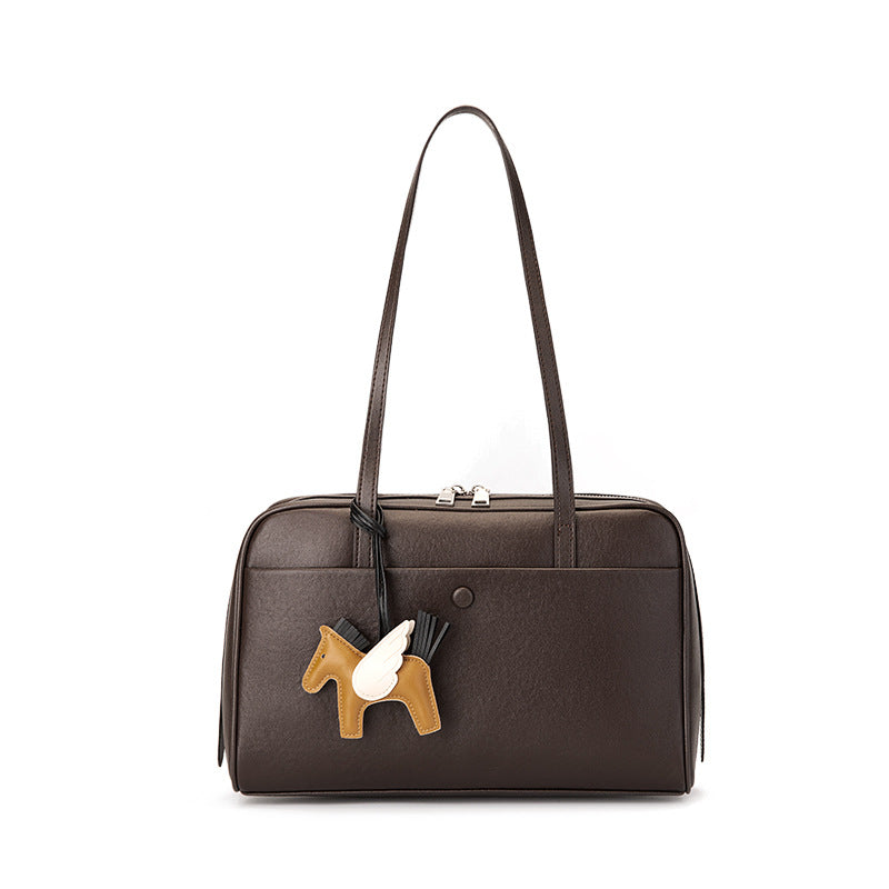 Top Grain Leather Boston Bag Large Capacity Laptop Bag