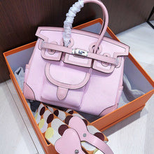 Load image into Gallery viewer, Inspired Berkin Bag Toile Canvas Swift Leather Handbags | Automatic 20% OFF at Checkout