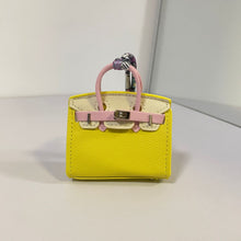 Load image into Gallery viewer, Inspired Mini Burkin Bag Charm Macaron Bi Colors Vegan Leather Holder for AirPods