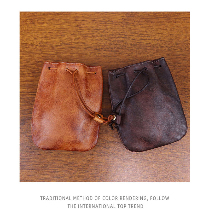 Vegetable Tanned Leather Coins Purse Wallet | Gifts for Man