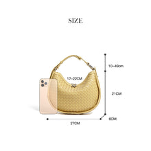 Load image into Gallery viewer, Design Leather Woven Hobo Bag Size