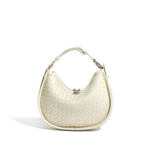 Load image into Gallery viewer, White Leather Woven Leather Handbag Crossbody Bag for Women