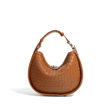 Load image into Gallery viewer, Brown Leather Woven Leather Handbag Crossbody Bag for Women
