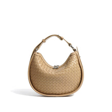Load image into Gallery viewer, Apricot Leather Woven Leather Handbag Crossbody Bag for Women