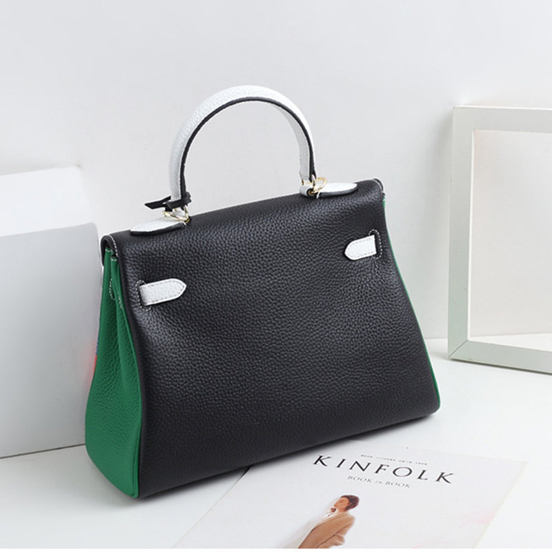 Limited Edition Graffiti Style Handbag 28cm Top Grain Leather Shoulder Bag