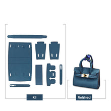 Load image into Gallery viewer, Blue Leather Mini Birkin Charm DIY Patterns | Fun DIY Sewing Project for Beginners- POPSEWING®