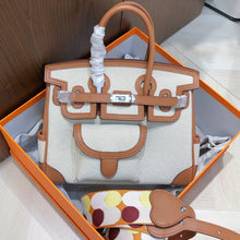 Load image into Gallery viewer, Inspired Berkin Bag Toile Canvas Swift Leather Handbags 25cm | Automatic 20% OFF at Checkout