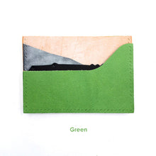 Load image into Gallery viewer, Green leather card wallet | Homemade DIY gift card holder | POPSEWING™