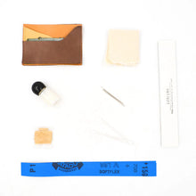 Load image into Gallery viewer, DIY simple card holder pattern making kit | How to make a slim wallet/card holder in leather | POPSEWING™