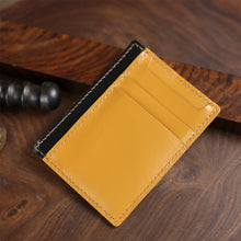 Load image into Gallery viewer, Black & Brown Handmade Leather Card Holder for Men - POPSEWING™