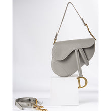 Load image into Gallery viewer, Grey Leather Crossbody Saddle Bag DIY Kit | Dior Style | POPSEWING