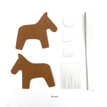 Load image into Gallery viewer, Brown Leather Rodeo Horse Bag Charm Keychain DIY Kit | Luxury Bag Accessories for Affordable Price - POPSEWING™