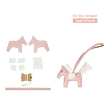 Load image into Gallery viewer, Designer Charm DIY Making Kit | Leather Rodeo Horse Keychain Kit Pink