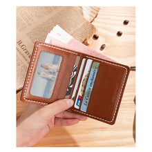 Load image into Gallery viewer, Brown Leather Bifold Wallet with Picture Window | DIY Handmade Gift Ideas for Men - POPSEWING™