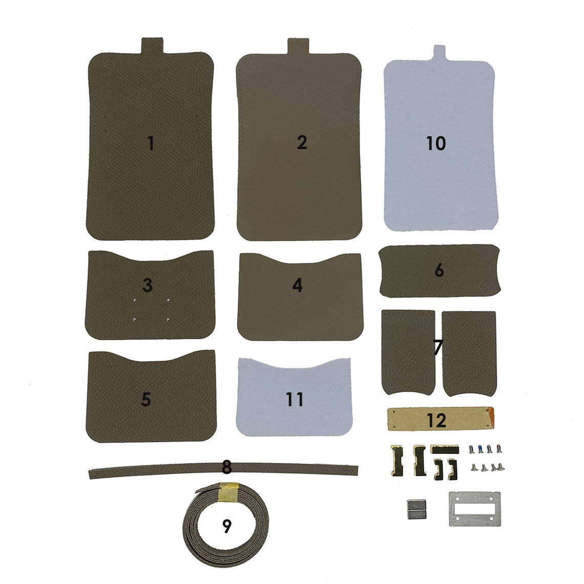 HANDSEWGIFT Full Grain Leather Tofu Konstance Bag Charm DIY Kits | Presale