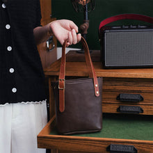 Load image into Gallery viewer, DIY Leather Handbag Kit in Genuine Leather | Easy DIY Handcrafted Mini Tote Bag with Adjustable Handles - POPSEWING™