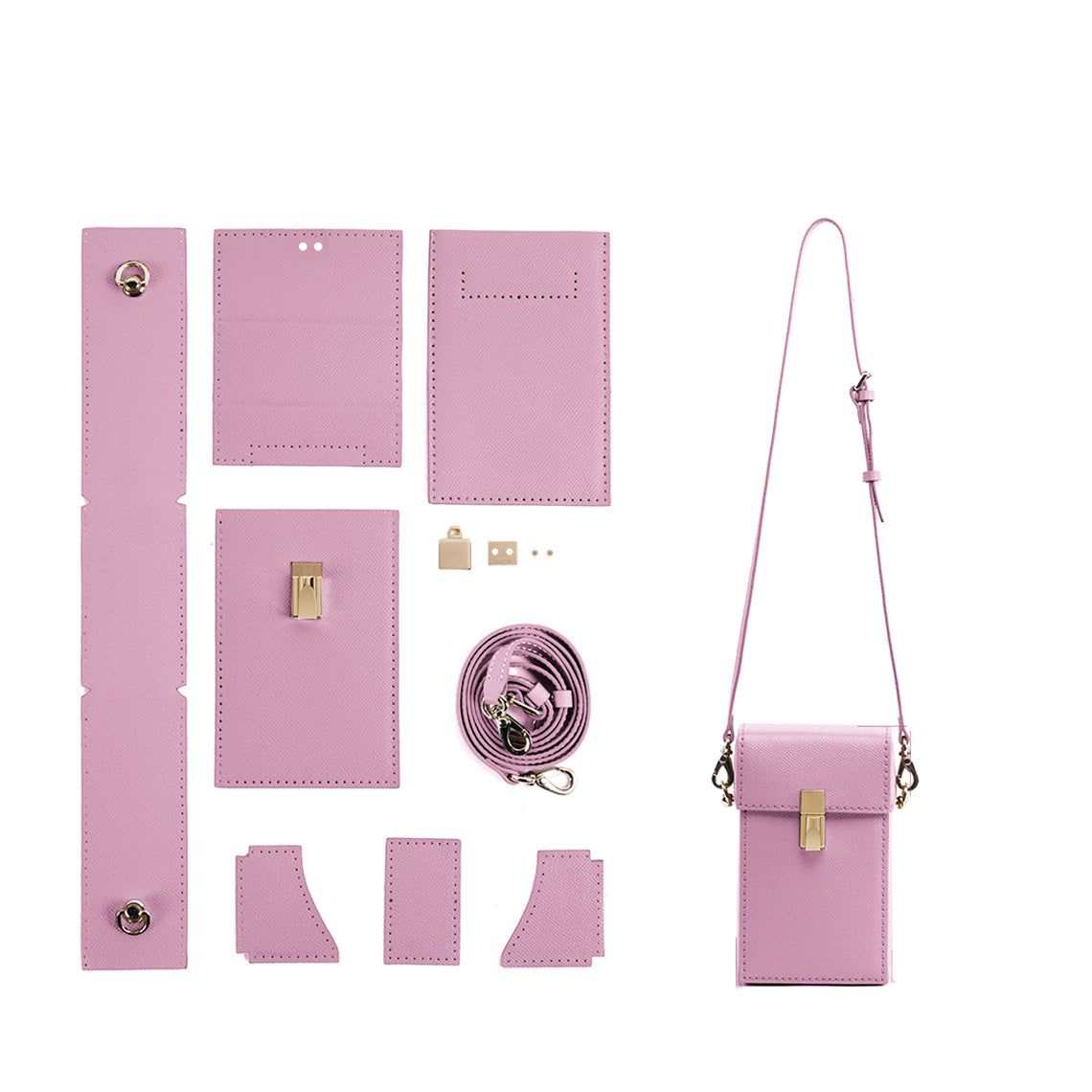 Leather Purple Phone Bag DIY Kit | POPSEWING™
