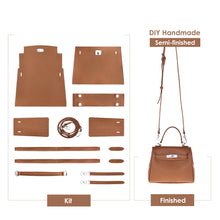 Load image into Gallery viewer, Brown Leather Inspired Kelly Bag DIY Kit | DIY Crossbody Bag Kit