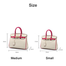 Load image into Gallery viewer, Top Grain Leather Inspired Berkin Bag Macaron Bi Color Handbag Woman | Automatic 20% OFF at Checkout