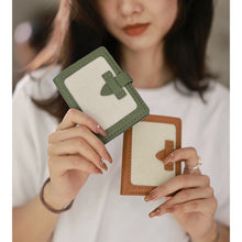 Load image into Gallery viewer, Brown & Green Handmade Leather Bifold Wallet - POPSEWING™