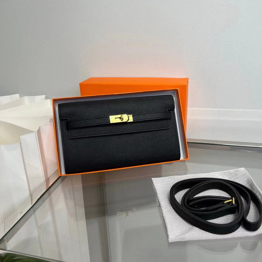 Leather Kelli to Go Long Wallet Girls Clutch Bag Luxury Shoulder Bag