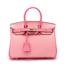 Load image into Gallery viewer, Top Grain Leather Inspired Berkin Bag Macaron Bi Color Handbag Woman | Automatic 20% OFF at Checkout