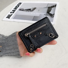 画像をギャラリービューアに読み込む, Soft Leather Short Trifold Wallet Woman Genuine Leather Wallet Zipper Coin Purse