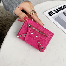 画像をギャラリービューアに読み込む, Soft Leather Short Trifold Wallet Woman Genuine Leather Wallet Zipper Coin Purse