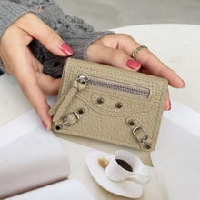 画像をギャラリービューアに読み込む, Soft Leather Short Trifold Wallet Woman Genuine Leather Wallet Zipper Coin Purse